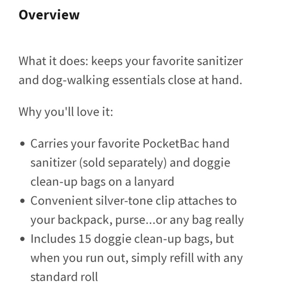 🐕‍🦺🤲NWT‼️BBW Wearable Doggie Holder w/ Clean-up Baggies w/ 5pk of Sanitizers - Picture 7 of 12